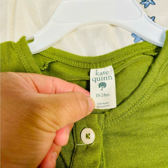 Kate Quinn olive green baseball button down bodysuit 18/24 - Picture 3 of 3